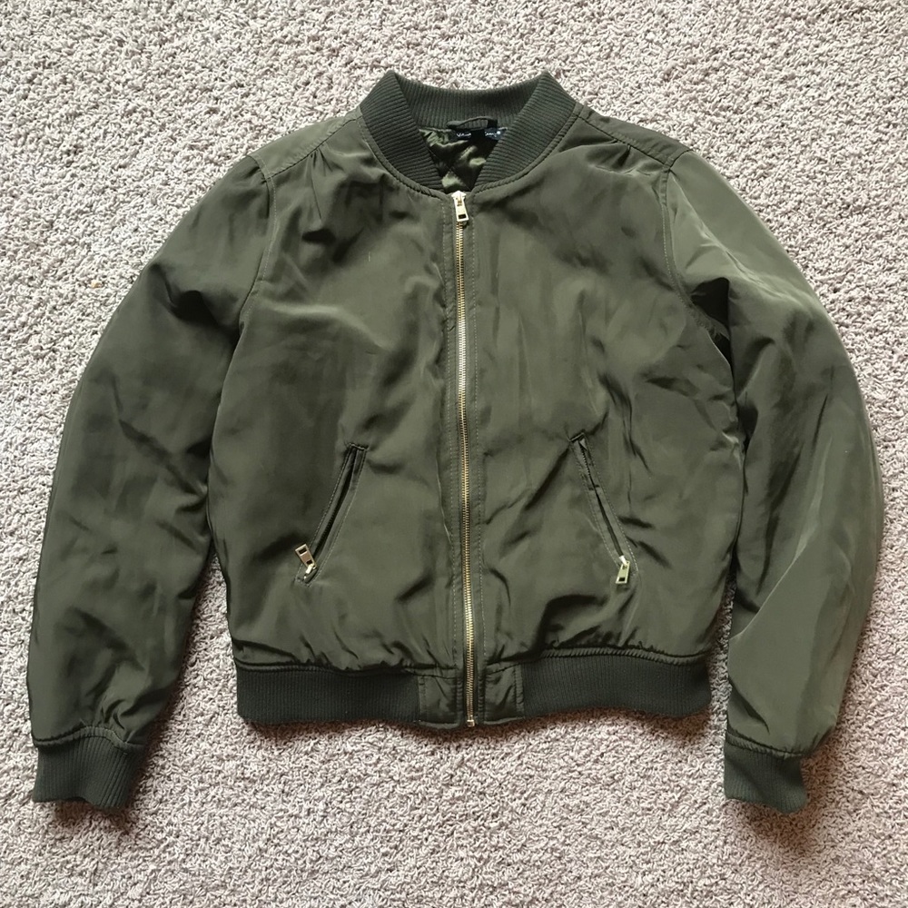 Army green bomber jacket
